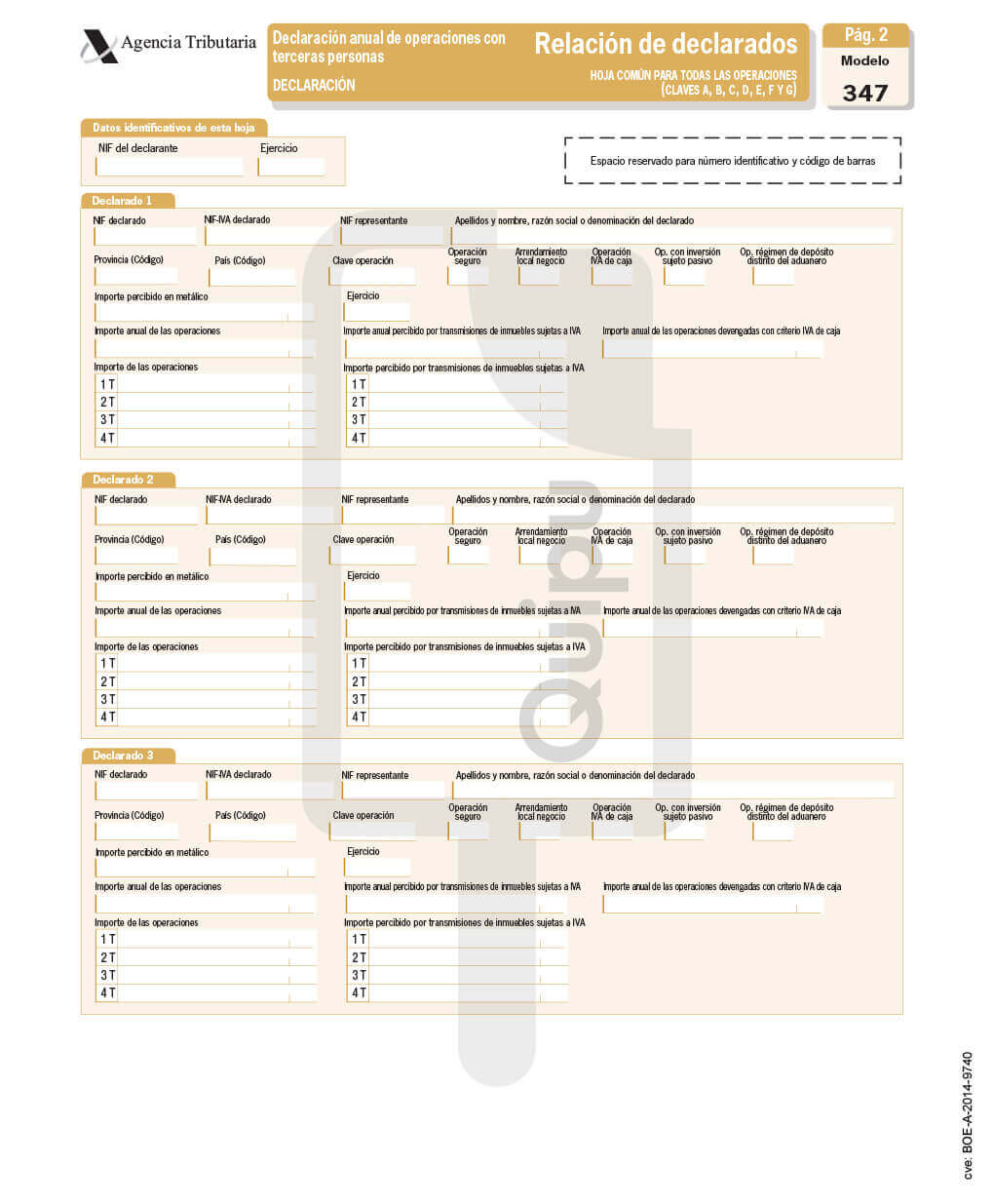 Cómo rellenar el modelo 347 paso a paso Operaciones con Terceros