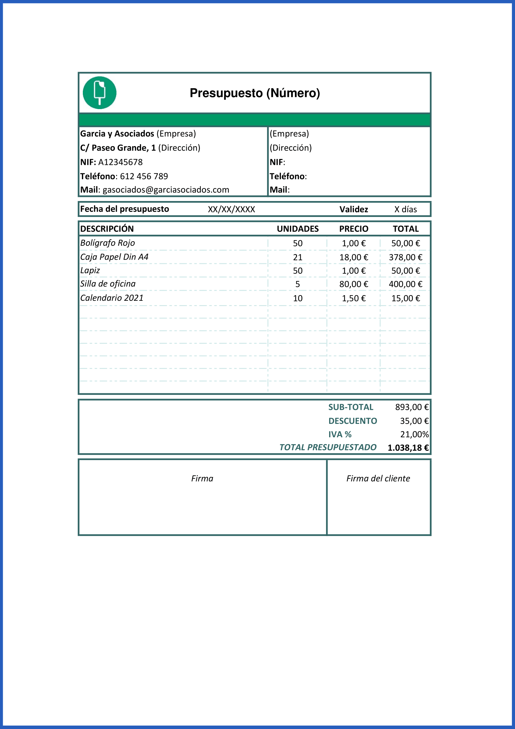 modelo de plantilla de presupuesto en word para descargar 1