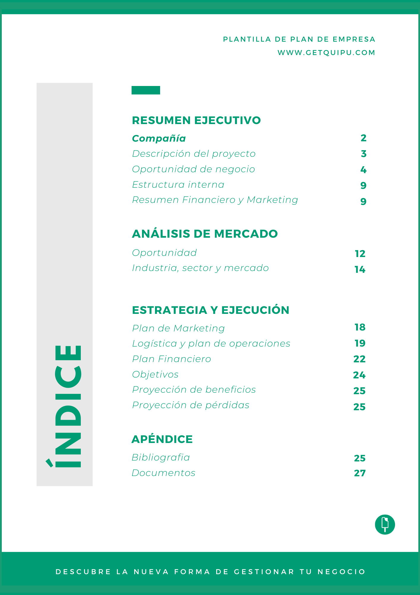 Plantilla de plan de empresa [Descárgala GRATIS] - Quipu