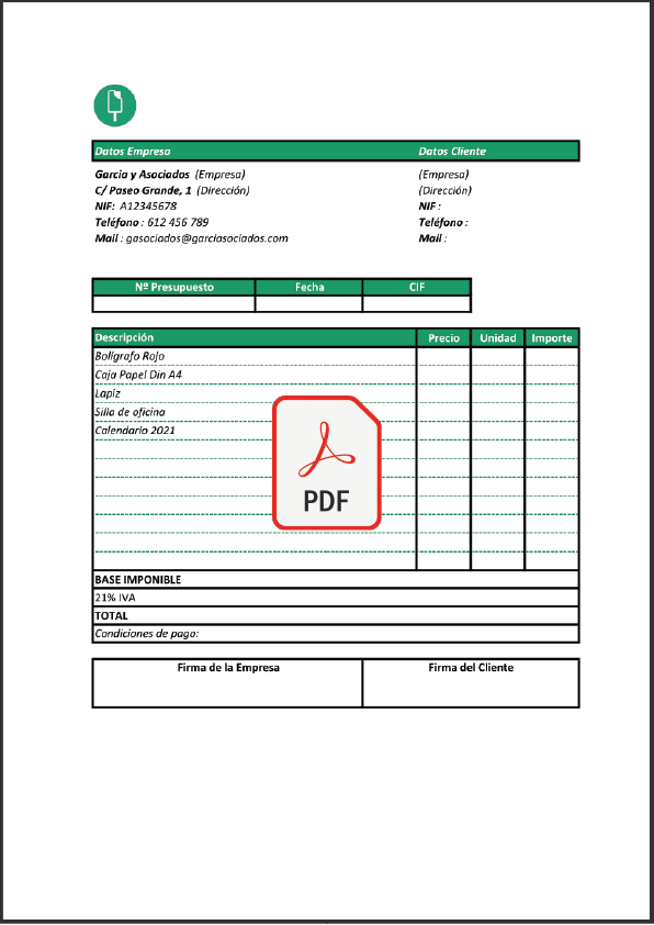 Plantillas presupuesto proyecto Excel/Word/PDF [GRATIS]