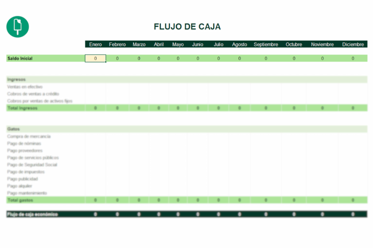 Plantilla Excel De Flujo De Caja Descarga Gratis