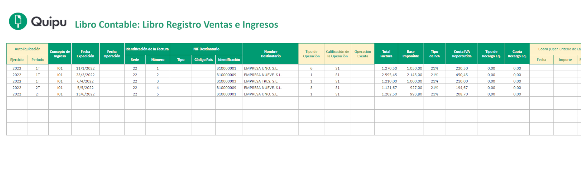 Plantilla Excel de facturas emitidas y recibidas [GRATIS]
